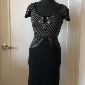 Zac Posen beaded fitted dress